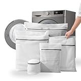 Kit 5 Sacos Para Lavar Roupas Delicadas Na Máquina De Lavar- Duráveis - Proteção Total Contra Danos E Desgaste - Zíper Reforçado - Perfeito Para Roupas Íntimas - Qualidade Premium