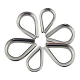 Kit 5 Sapatilha Anilha 4 Mm Aço Inox Para Cabo De Aço Corda