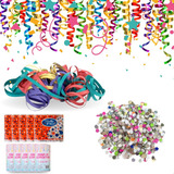 Kit 5 Serpentina E Confete Papel Colorido Carnaval Decoração