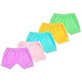 Kit 5 Shorts Bebê Tapa Fraldas Lisos Coloridos Com Punho Em Algodão Para Meninas  G 