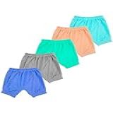 Kit 5 Shorts Bebê Tapa Fraldas Lisos Coloridos Em Algodão Para Meninos G 