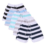 Kit 5 Shorts Bermuda Ssb Praia Tactel Liso Masculino