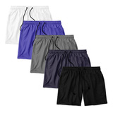 Kit 5 Shorts Masculino Academia Treino Tactel Mauricinho