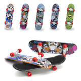 Kit 5 Skate Dedo Profissional C/ Lixa Rolamento Fingerboard Rodas Vermelho Skate Preto