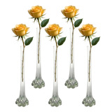 Kit 5 Solitário Vidro Para Flor Decoração Casa Enfeite Festa