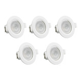 Kit 5 Spot Led Dicróica Embutir Redondo 3w Branco Quente Cor Branco-quente 110v/220v