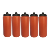 Kit 5 Squeeze Tipo Gatorade 1l Rythmoon S logo Laranja preto
