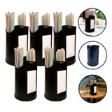 Kit 5 Suportes Porta Guardanapo Papel Tv Sachê Canudo 3 Em 1