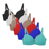 Kit 5 Sutiã Plus Size Reforçado Cores Lisas Soutien Bojão