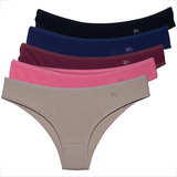Kit 5 Tanga Cotton Penteado Feminina Conforte Atacado