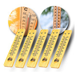 Kit 5 Termômetro Madeira Para Sauna E Ambientes De Parede