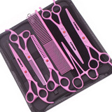 Kit 5 Tesouras Pet Shop Profissionais Banho Tosa 7 Polegadas