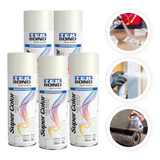 Kit 5 Tinta Spray Tek Bond Branco Fosco Uso Geral 350ml