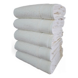 Kit 5 Toalhas Banho Banhão Felpuda Para Hotel Branca Eleganz