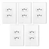 Kit 5 Tomadas Dupla 10a Pluzie Modular Caprice 4x2 Cor Branco