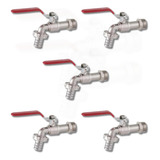 Kit 5 Torneira Esfera Para Jardim Tanque Máquina 1 2