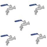 Kit 5 Torneiras Esfera De Jardim C Bico Uso Geral 1 2 X 3 4 Cor Prata