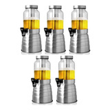 Kit 5 Torre De Chopp Escovada Chopeira Cervejeira Vidro 2 2l