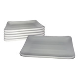 Kit 5 Travessas Japonesa Melamina Prato Premium Branco 11x18