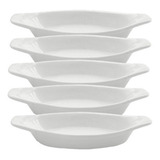 Kit 5 Travessinha Lasanha Alta Porcelana Refratário Ref 87