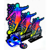 Kit 5 Troféus E 30 Medalhas Personalizados Acrílico
