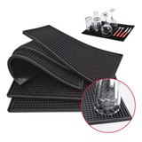 Kit 5 Un Tapete Barman Bar Mat Escorredor Porta Copos Drinks