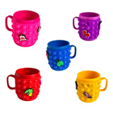 Kit 5 Unds Caneca Infantil Pop It 330ml Festa De Criança