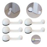 Kit 5 Unid Trava Porta Segurador Sem Parafuso Porta Travada