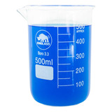 Kit 5 Unidades Copo De Bécker Forma Baixa Em Vidro De 500ml