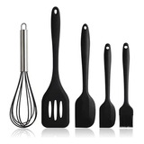 Kit 5 Utensílios Cozinha Silicone Espátula Fue Pincel
