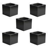 Kit 5 Vasos Autoirrigáveis Liso Cor Preto Cinza Rosa Creme