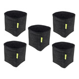 Kit 5 Vasos De Feltros 11 Litros P  Solo Grow Cultivo Indoor