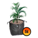Kit 5 Vasos De Plantas 100 Litros Feltro Com Alças King Pot
