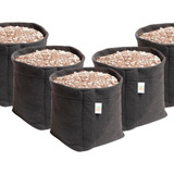 Kit 5 Vasos De Plantas Feltro 20 Litros Cultivo Indoor