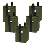 Kit 5 Vasos Planta Feltro 7 Litros Com Alça Resistente Cor Verde