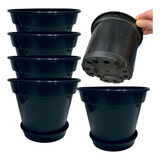 Kit 5 Vasos Plástico Pote 15 1 Litro 5 Pratos 11cm