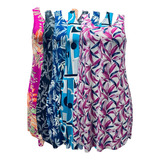 Kit 5 Vestido Feminino Liganet Malha Fria Lindas Estampas