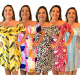 Kit 5 Vestidos Ciganinha Soltinho Liganete Verão Sortido