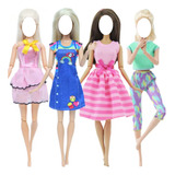 Kit 5 Vestidos Roupa Luxo P Boneca Chique Qualidade Infantil