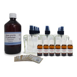 Kit 5 Vidros 100ml C Válv 5 Essências 20ml Base Etq