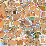 Kit 50 Adesivos Capivara Divertidos Stickers