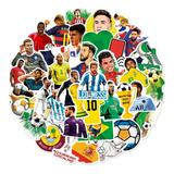 Kit 50 Adesivos Copa Mundo Futebol Neymar Messi Cr7 E Outros