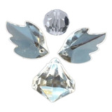 Kit 50 Anjos Cristal Acrílico Diamante Asas E Contas