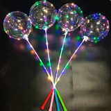 Kit 50 Balão Led Bubble Transparente Vareta Festa Pisca Led Cor Variado