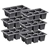 Kit 50 Bandeja Sementeira 6 Células 160ml Vaso Para Produtor De Muda De Plástico Flexível Preto Horta