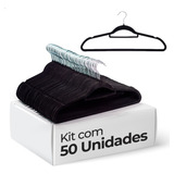 Kit 50 Cabides Adulto Veludo De Roupa Antideslizante Slim