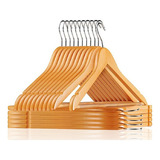 Kit 50 Cabides De Madeira Para Roupascom Verniz Atacado