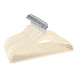 Kit 50 Cabides Veludo Infantil Slim Ultrafino Bege Creme
