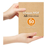 Kit 50 Chapas De Mdf Cru 3mm 15x21 Cm A5 Artesanato Quadros