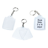 Kit 50   Chaveirinho Acrílico 3 X 4 Para Personalizar Cor Transparente